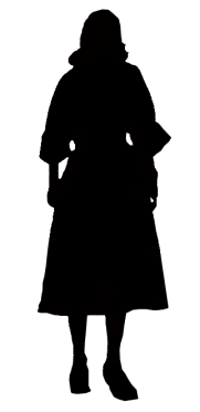 Silhouette of a woman reminiscent of a still from Big Combo