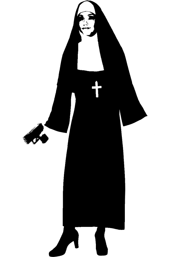 A Nun with a pistol