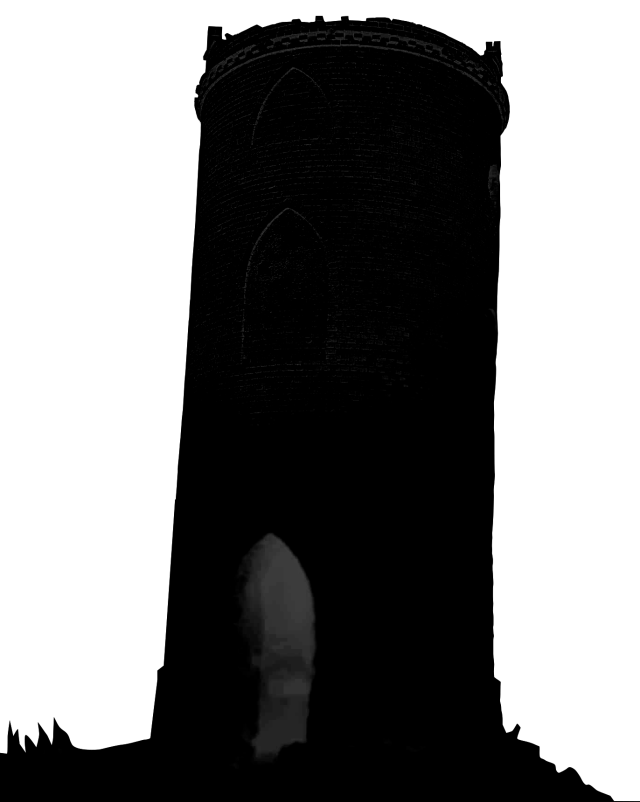 dark, intimidating tower