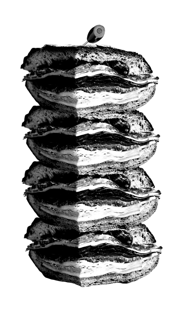 An incredibly tall sandwich